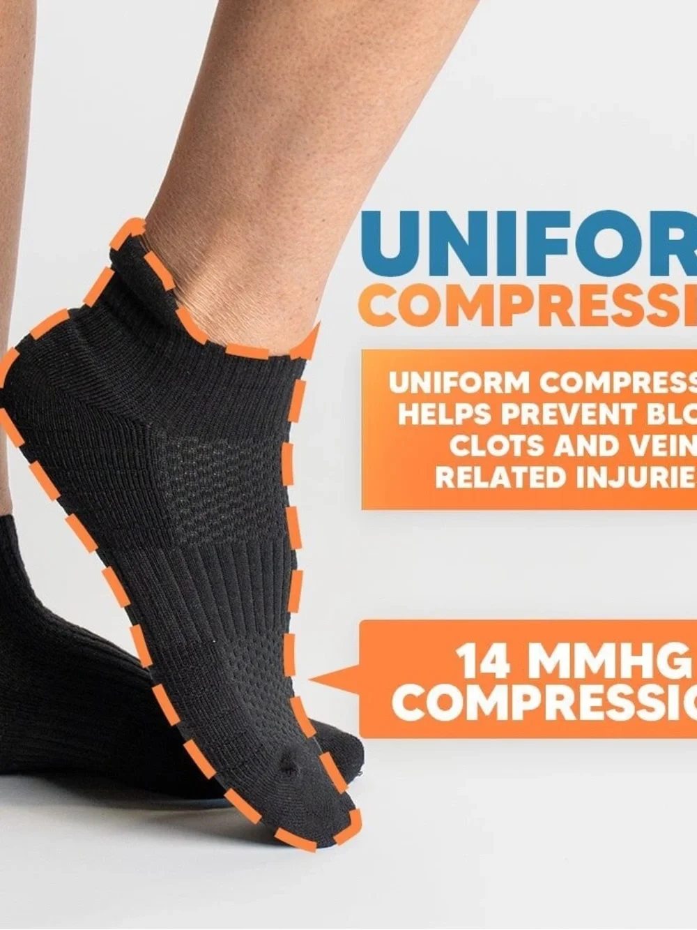 NWT Viasox Unisex Black Ankle Compression Socks | Size S/M